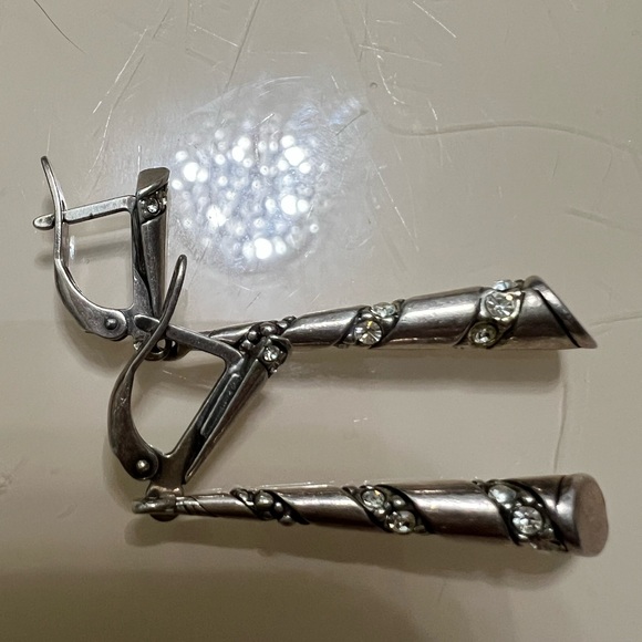 Just in- Jenavi vintage sterling and cz drop earrings - Picture 1 of 6